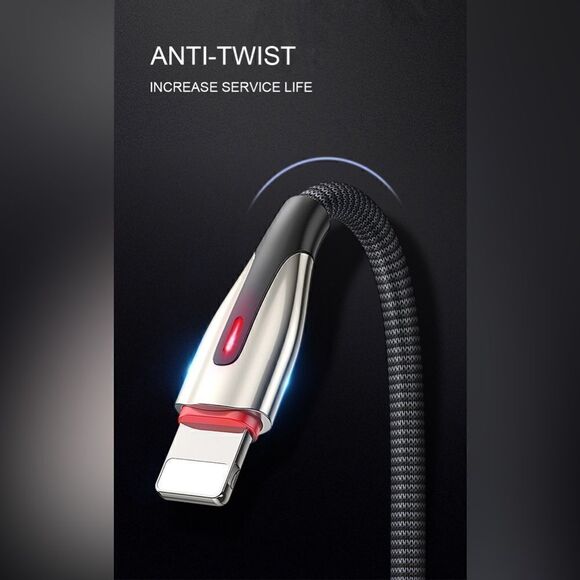 2x Pack Durable iPhone Cable 6FT (Luncky Red/ Black Grey) - Picture 3 of 13